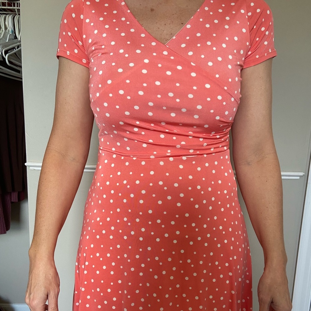 Pink, polka-dot dress